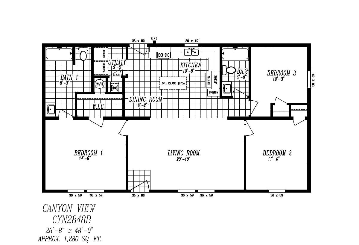 The Canyon View CYN2848B by Marlette Homes Elite Housing